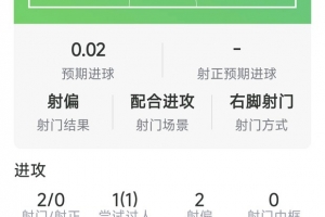維尼修斯數據：2射0正，54分鐘出場